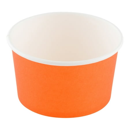 Coppetta 8 oz Round Tangerine Orange Paper To Go Cup - 3 3/4" x 3 3/4" x 2 1/4" - 200 count box