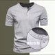thumbnail image 4 of . Playeras Hombre Camisa Henley Manga Corta Casual Cuello V, 4 of 4