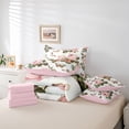 thumbnail image 6 of Manfei Floral Rose Girl Bedding Comforter Set 7 Pieces,Flying Butterflies Full Bedding Set Lightweight,Dreamy Princess Fitted Sheet Flat Sheet,Breathable Home Decor,Reversible, 6 of 8
