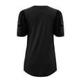 thumbnail image 4 of USSUMA Solid Color Comfy T-Shirts for Women Trendy Short Sleeve Cute Puff Sleeve Dressy Blouse Casual Tops Summer V Neck Women's Tunics Plus Size Shirt 2022, 4 of 7