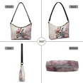 thumbnail image 4 of Kuiaobaty Giraffe Rose Print Shoulder Purse for Women Cute Vegan Leather Underarm Sling Bag with Zipper Closure Durable Small Hobo Purse Tote for Travel & Work Pink, 4 of 7