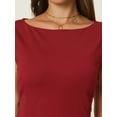 thumbnail image 4 of DARING DIVA Sleeveless Sheath Boat Neck Pencil Dress M Red, 4 of 6