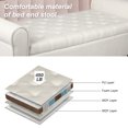 thumbnail image 5 of Fionafurn Flax End of Bed Storage Ottoman Bench,19.7" D x 51.2" W x 20.5" H, Creamy White, 5 of 8