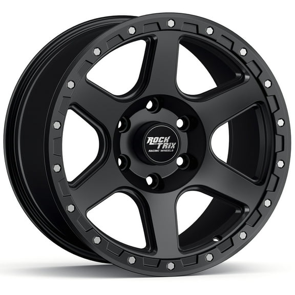 RockTrix RT112 17 inch Wheel Compatible with Ford 2021  Bronco, 17x9 6x5.5 Wheels,  12mm offset, 6x139.7 PCD, 93.1mm Bore, Matte Black, Also fits 2019  Ranger Rims