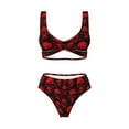 thumbnail image 4 of Daiia Red Skulls Women's Bikini Set Two Piece Swimsuit High Waisted Bikini Adjustable Straps Bikini Perfect for Beach, Pool, and Summer Vacation-Small, 4 of 9