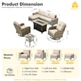 thumbnail image 2 of XIZZI Patio Furniture Outdoor Conversation Set with Wide Armrests, Wicker Rattan Patio Outdoor sectional with Firepit Table and Swivel Rocking Chair, Beige, 2 of 10