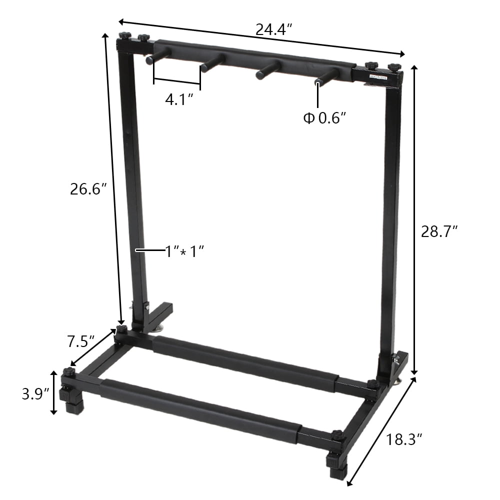 Triple Guitar Stand Folding 3 Guitar Holder Rack for Acoustic Electric Bass Guitars Heavy Duty Portable Floor Stand Home Studio Storage Practice Space Gig Performance Space Saving Folding Design