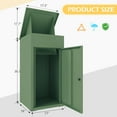 thumbnail image 2 of AECOJOY Package Delivery Boxes for Outside Parcel Drop Box Outdoor Storage Box Wall Mounted Express Mail Package Delivery Box 17" x 16" x 38.3" Green, 2 of 8