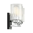 thumbnail image 4 of Redmond 3-Light Bathroom Vanity Light in Matte Black with Polished Chrome Accents, 4 of 6