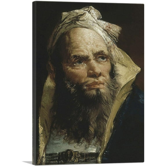 ARTCANVAS Head Of And Oriental Canvas Art Print by Giovanni Battista Tiepolo - Size: 18" x 12" (0.75" Deep)