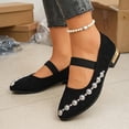 thumbnail image 3 of Eltusu Women Shoes, Strap Low Heel Pointed Toe Fashion Dress Shoes Black Size 8.5, 3 of 8