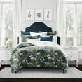 thumbnail image 2 of Peacock Print Teal/Navy Comforter Set Queen, 2 of 5