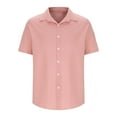 thumbnail image 3 of CHGBMOK Dress Shirts for Men Casual Solid Color Turndown Collar Button Short Sleeved Shirt S-3XL, 3 of 8