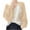 Beige, variant on Timegard Women's Sweaters Long Sleeve Open Front Cropped Cardigans Sweater Fall Drop Shoulder Knit Tops