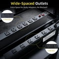 thumbnail image 6 of ZHANGONG 1U PDU, 12 Outlets Rack Mount Power Strip, 6 Front & 6 Rear Outlets, 15A Overload Protection, 10ft 45° Angled Flat Plug, for Server & AV Racks, 6 of 9
