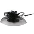 thumbnail image 2 of MSJUHEG Tea Party Hats,Feather Hair Clip,Feather Headpiece,Church Hats,Fascinators Hats,Clip Hair Headband Sinamay Flower Hat Pillbox Headband Black One Size, 2 of 6