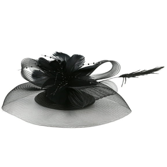 MESSUEN Fashion Hats for Women Ladies Hats for Church Womens Dress Hats Ladies Fascinator Hats Fascinator Hats for Women Headpiece for Women Tea Party Headband Black One Size