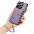 thumbnail image 4 of SaniMore Case for iPhone 15 Pro Max 6.7" 2023, [Flip Card Slot Design Kickstand] Removeable Wrist Strap Magnetic Car Mount Wear-resistant PU Leather Skin Shockproof Anti-drop Shell, Purple, 4 of 9