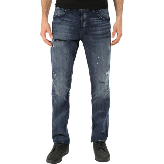 Hudson Men's Blake Slim Straight in Landslide w/Rips Landslide Jeans 29 X 34