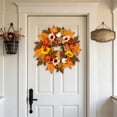 thumbnail image 5 of Halloween Sale Clearance!Fall Decorations for Home, Artificial Fall Wreath Sunflower Maple Leaf Pumpkin Wreath For Thanksgiving Decor, 5 of 7