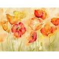 thumbnail image 2 of Coulter, Cynthia 24x19 Gold Ornate Wood Framed with Double Matting Museum Art Print Titled - Watercolor Poppy Meadow Spice Landscape, 2 of 4