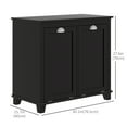 thumbnail image 3 of HOMCOM Armoire de Rangement pour Lessive à Bascule avec Panier à Deux Compartiments, Noir, 3 of 10