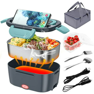  Buddew Electric Lunch Box 80W Food Heater for Adults,  12/24/110V Portable Lunch Warmer Upgraded Heated Lunch Box for  Car/Truck/Office with SS Fork&Spoon and Insulated Carry Bag (Green): Home &  Kitchen