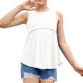 thumbnail image 2 of Langwyqu Sleeveless Solid Color Girls Casual High Waist Ruffle Tank Tops For 5-14 Years, 2 of 5