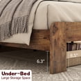 thumbnail image 6 of Queen Size Farmhouse Bed Frame with High Headboard, Wooden Platform Bed Frame with Metal Center Support Legs, Large Under Bed Storage, Load Bearing 800lbs, No Spring Box, Dark Brown, 6 of 9