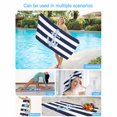 thumbnail image 5 of Beach Towel Teal Anchor Bath Pool Towels Navy Blue Stripes Absorbent Beach Towel Soft Large Quick Dry Lightweight Camping Travel Sports Yoga Gym Swim Towels for Adult 35x70 Inch, 5 of 9