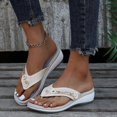 thumbnail image 4 of 2024 New Women's Slippers Large Size Beach Outdoor Flip-flops Daily Casual Herringbone Women's Wedge Slippers, 4 of 4