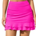 thumbnail image 2 of SBYOJLPB Womens Swimwear Fashion Women's Solid Bikini Swimsuit Summer Bottoms High Waist Swim Skirt Swimwear Swimsuit Beachwear Hot Pink L, 2 of 7