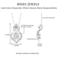 thumbnail image 4 of Rosec Jewels Lab Created Diamond Art Deco Pendant Necklace - Ready to Gift for Anniversary, 925 Sterling Silver, 4 of 6