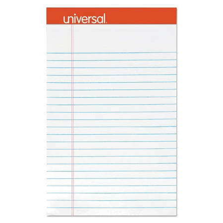 Docket Ruled Perforated Pads Universal Perforated Ruled Writing Pad, Narrow Rule, 5 x 8, White, 50 Sheet, Dozen -UNV46300 ()