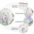 thumbnail image 6 of Spring Floral Waterproof Fabric Shower Curtain,Watercolor Herbs Summer Botanical Waterproof Fabric Shower Curtain for Bathroom Curtains Bathtubs Hotel Shower Curtains with 12 Hooks Stall 54x78in, 6 of 8