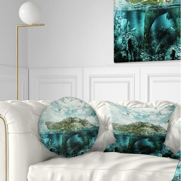 Designart Island Like Large Fantasy Turtle - Animal Throw Pillow - 12x20