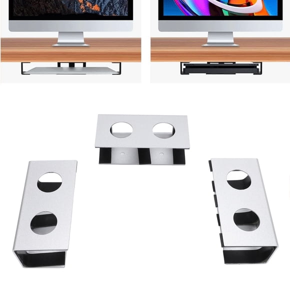 Under Desk Laptop Mount, Aluminum Alloy Laptop Tray Holder Shelf with Anti Scratch Silicone for Laptop Keyboard Computer Accessories