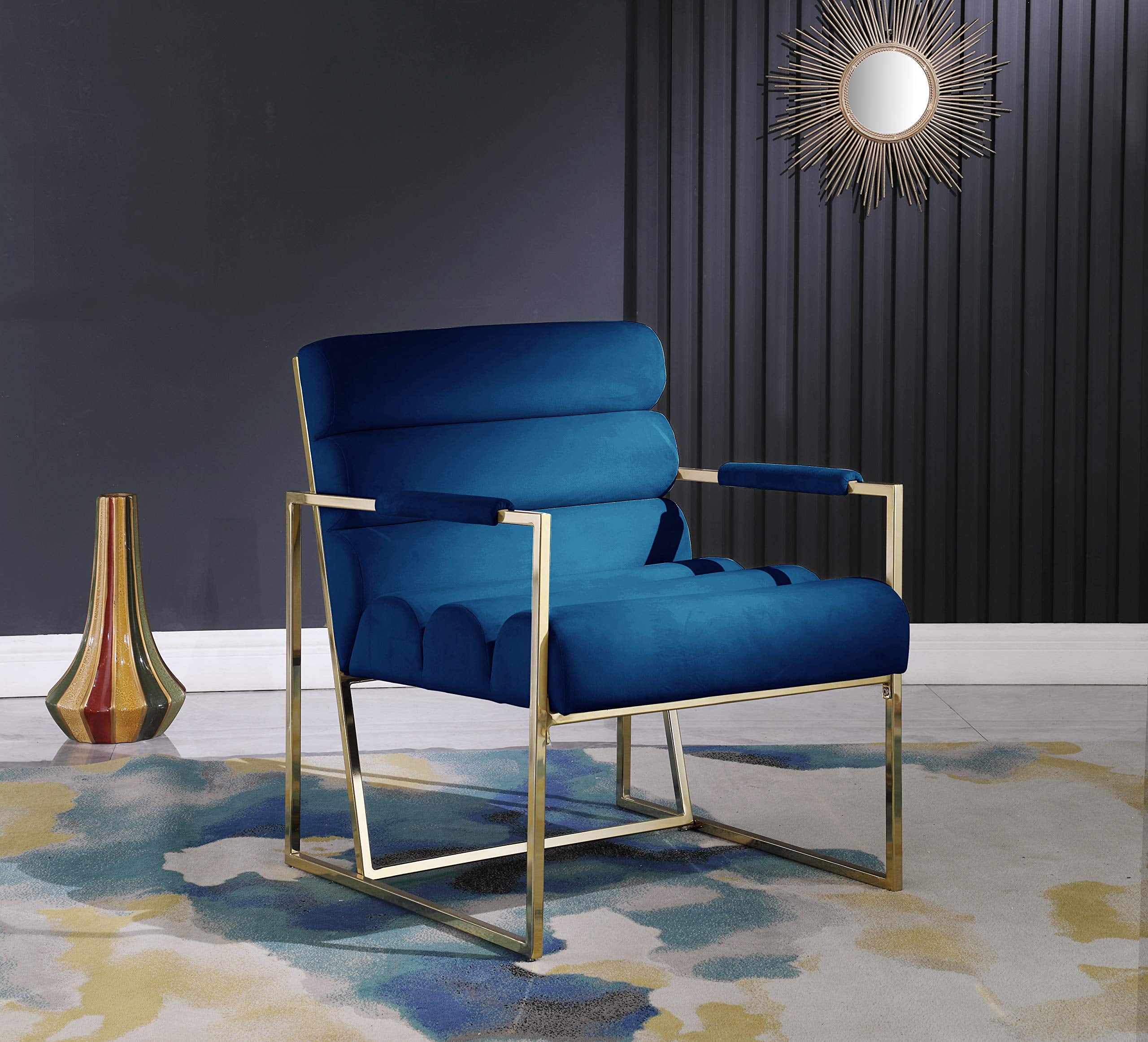 modern velvet armchair