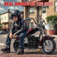 thumbnail image 6 of Electric Dirt Bike for Kids, 24V Motor Kids Dirt Bike, Cuoote 250W Ride On Motorcycle up to 15 mph, 150 lb Max Weight, Twist Throttle, Power Display, Rear Suspension, Hand Brake, 6 of 7