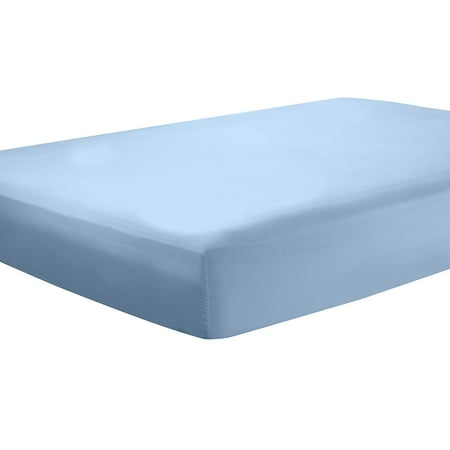 Clara Clark Premier 1800 Collection Single Microfiber Fitted Sheet, Queen Size, Blue Heaven