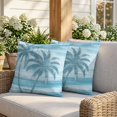 thumbnail image 3 of Pillow Covers 18x18 Set of 2, Blue Coastal Tree Square Throw Pillow Covers for Couch/Sofa/Living Room, Vintage Palm Tree Summer Tropical Botanical Decorative Soft Pillowcases for Couch Throw Pillows, 3 of 9
