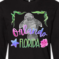 thumbnail image 4 of Inktastic Orlando Florida Cute Swimming Manatee Long Sleeve T-Shirt, 4 of 5