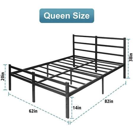 Kingso Queen Bed Frame With Headboard, Queen Size Bed Frame Instructions