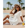 thumbnail image 3 of Bathing Suit Cover Ups for Women Elegant Solid Color V-Neck Swimsuit Cover Up Wrap Waist Beach Swimwear Coverup Shermie, 3 of 6
