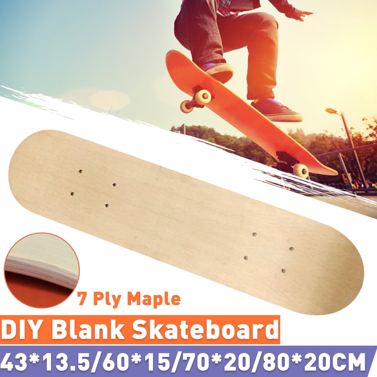 7Layer Maple Blank Skateboard Deck Double Kick Concave Skate Deck