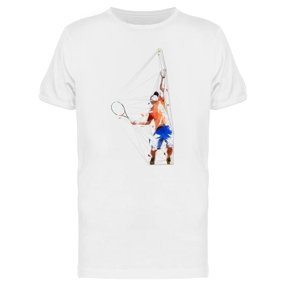 Player Serving Ball Low Poly T-Shirt Men -Image by Shutterstock, Male XX-Large