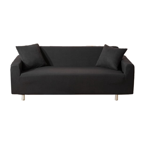 Matsuzay Fundas de sofá de estilo moderno de gran elasticidad, almohadilla a cuadros de maíz, Protector elástico impermeable para muebles Decoración del hogar Negro