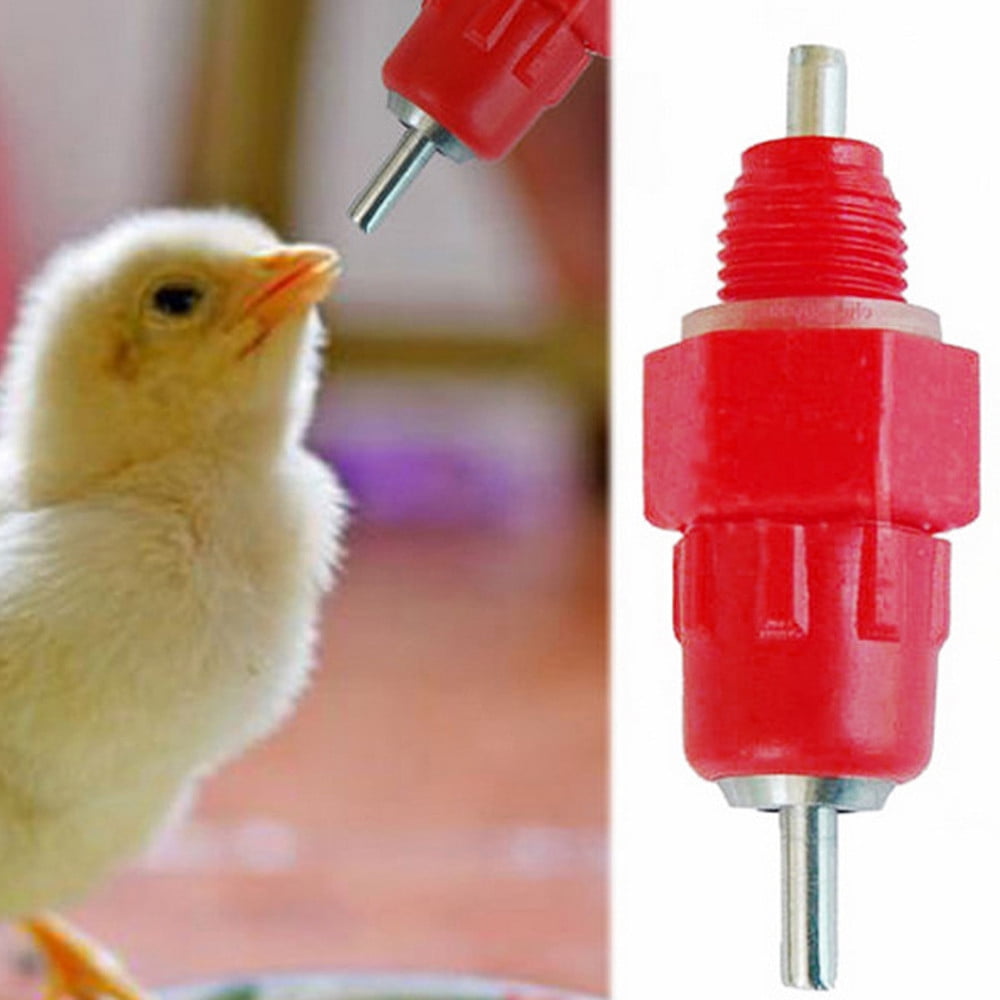 10 Pcs Chicken Feeder Water Nipple Drinker Duck Hen Poultry Automatic 