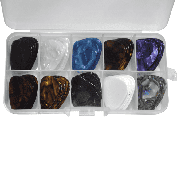 50pcs Extra Heavy 1.4mm Celluloid Guitar Picks Plectrums Mixed Colors With Box