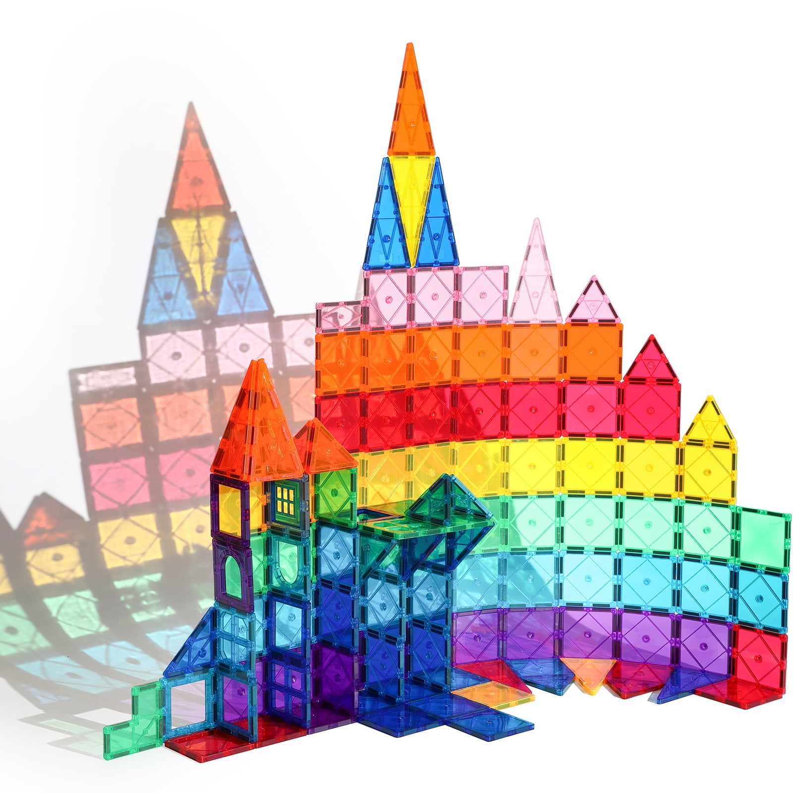 FunMagic Magnetic Tiles, 102Pcs Magnet Building Set,Magnetic Blocks, 3D STEM Stacking Toys, Magnets Toy for Kids Boys Girls